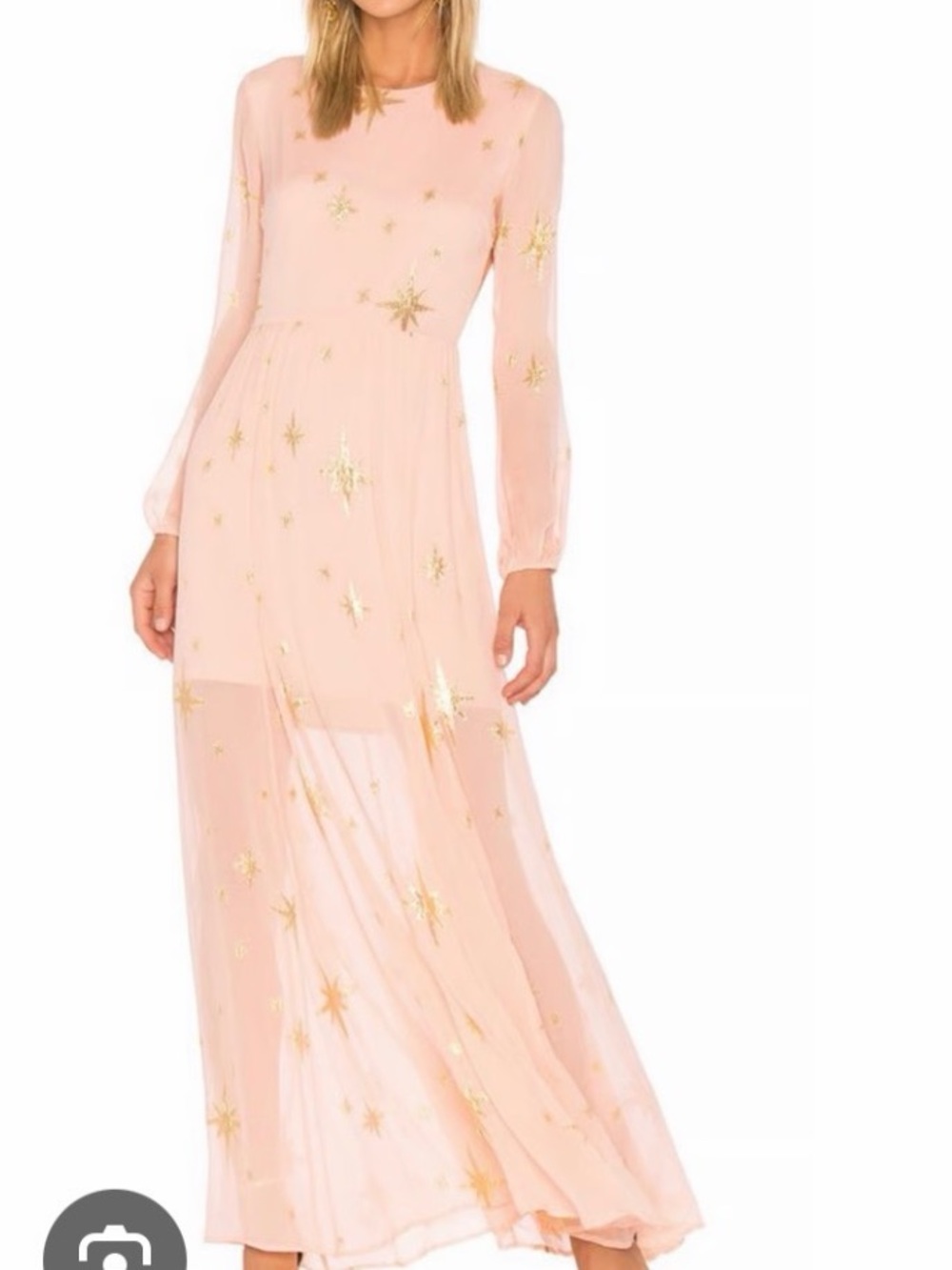 For Love and Lemons Gilded Star maxi dress. Size small. Peachy pink and gold - Picture 1 of 9